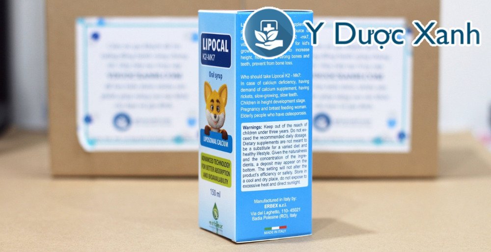 lipocal k2 mk7, 150ml, siro hỗ trợ phát triển xương và tăng chiều cao ở trẻ em của ý