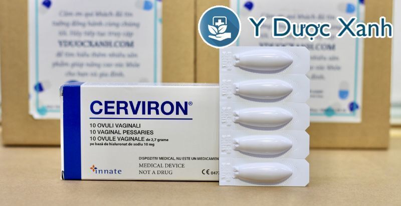 cerviron, viên đặt âm đạo trị hỗ trợ điều trị các bệnh lý âm đạo như viêm âm đạo, cổ tử cung, viêm lộ tuyến, ngứa âm hộ