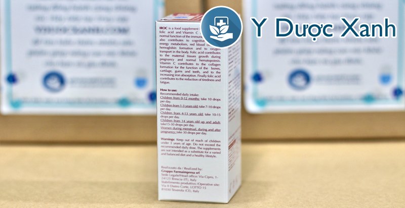 iroc, 15ml, sắt nhỏ giọt bổ máu cho trẻ em, trẻ sơ sinh của ý