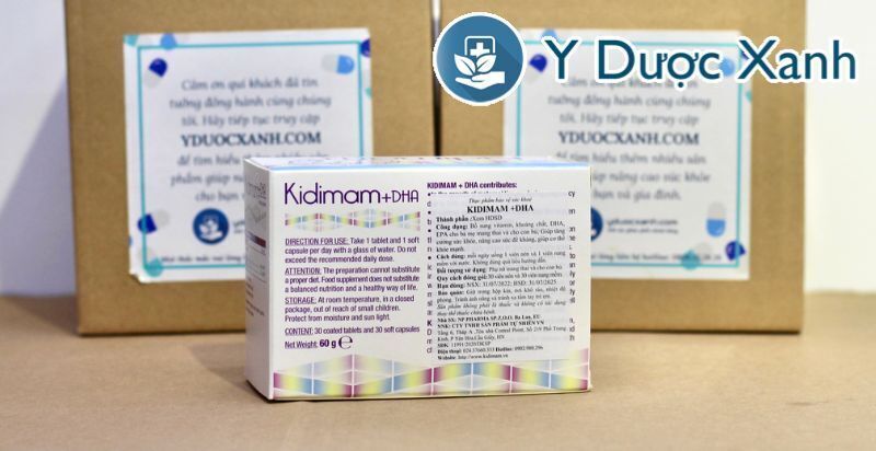 kidimam dha, 60 viên, viên uống bổ sung vitamin & dha cho phụ nữ mang thai