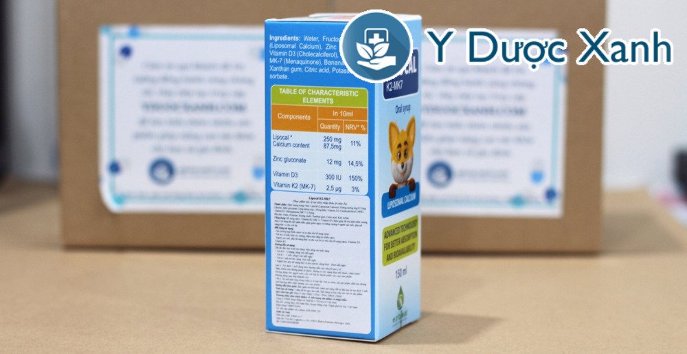 lipocal k2 mk7, 150ml, siro hỗ trợ phát triển xương và tăng chiều cao ở trẻ em của ý