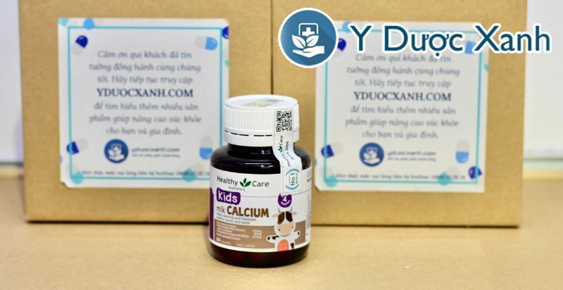 healthy care kids milk calcium, viên uống canxi sữa cho bé bổ sung canxi, vitamin d3 của úc