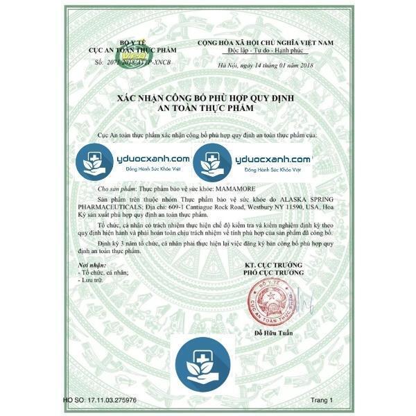 mamamore, 30 viên, viên uống vitamin tổng hợp, hỗ trợ phát triển thai nhi cho bà bầu của mỹ