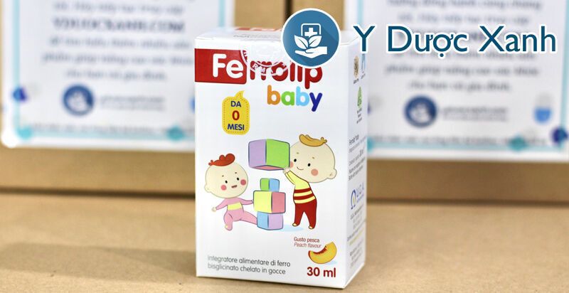 ferrolip baby, 30 ml, dung dịch nhỏ giọt bổ sung sắt hữu cơ, bổ máu cho bé, trẻ em từ 2 tuổi của ý