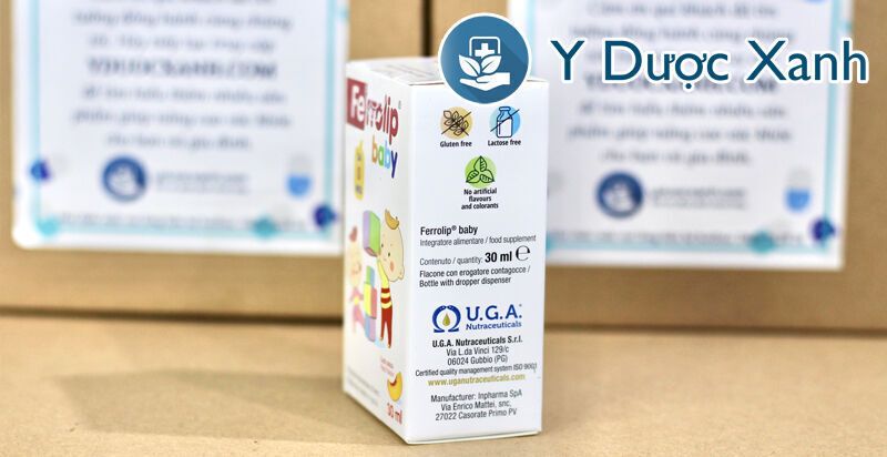 ferrolip baby, 30 ml, dung dịch nhỏ giọt bổ sung sắt hữu cơ, bổ máu cho bé, trẻ em từ 2 tuổi của ý
