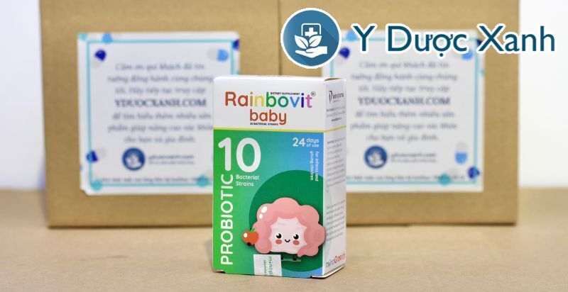 rainbovit baby probiotic, 5ml, men 10 chủng đông khô bổ sung men vi sinh cho hệ tiêu hóa