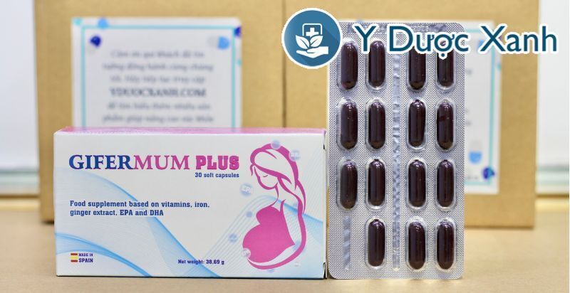 gifermum plus, 30 viên, viên uống bổ sung vitamin tổng hợp cho bà bầu, phụ nữ chuẩn bị mang thai của tây ban nha