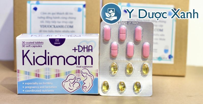 kidimam dha, 60 viên, viên uống bổ sung vitamin & dha cho phụ nữ mang thai