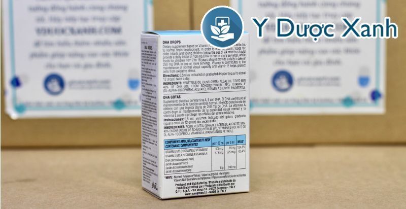 dha drops, 20ml, nhỏ giọt bổ sung dha, vitamin a, cải thiện chức năng mắt, tim mạch, phát triển não bộ