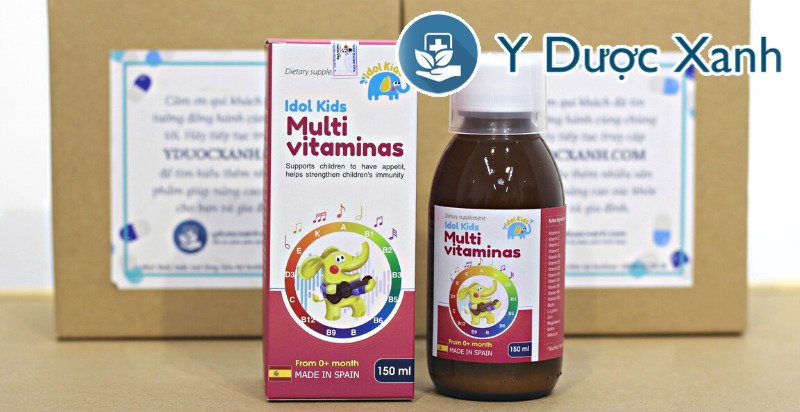idol kids multivitaminas, 150 ml, siro tăng cường sức đề kháng cho bé, trẻ em từ 6 tháng tuổi của tây ban nha