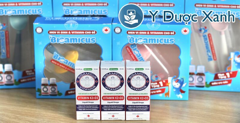 bioamicus vitamin k2 d3, 10ml, hỗ trợ tăng chiều cao, hấp thu canxi cho bé, trẻ nhỏ của canada