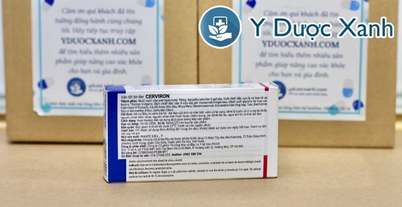 cerviron, viên đặt âm đạo trị hỗ trợ điều trị các bệnh lý âm đạo như viêm âm đạo, cổ tử cung, viêm lộ tuyến, ngứa âm hộ