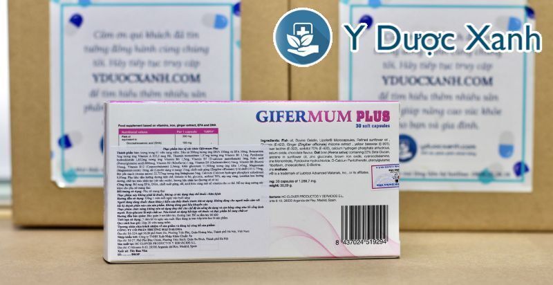 gifermum plus, 30 viên, viên uống bổ sung vitamin tổng hợp cho bà bầu, phụ nữ chuẩn bị mang thai của tây ban nha