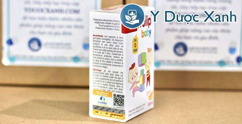 ferrolip baby, 30 ml, dung dịch nhỏ giọt bổ sung sắt hữu cơ, bổ máu cho bé, trẻ em từ 2 tuổi của ý