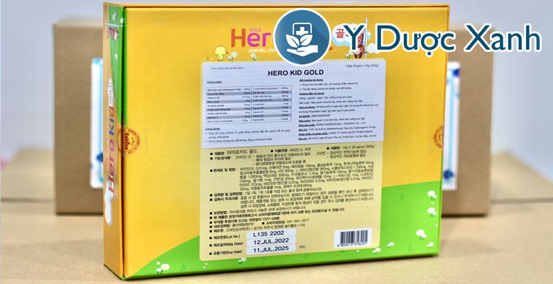 siro hero kid gold, 30 gói, siro hỗ trợ biếng ăn, tăng sức đề kháng cho trẻ nhỏ từ 1 tuổi của hàn quốc