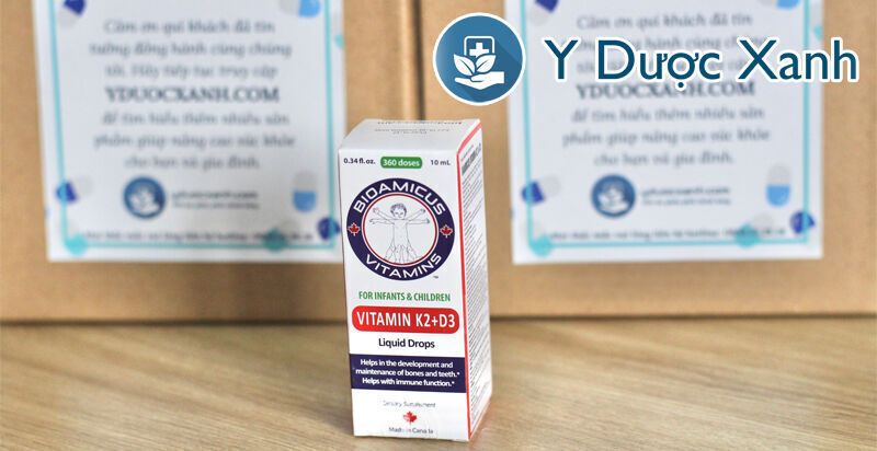 bioamicus vitamin k2 d3, 10ml, hỗ trợ tăng chiều cao, hấp thu canxi cho bé, trẻ nhỏ của canada