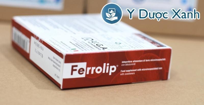 ferrolip, 20 gói, gói sắt sinh học bổ sung sắt cho bà bầu, người thiếu máu của ý