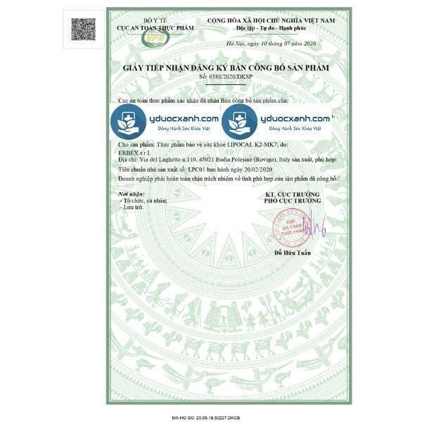 lipocal k2 mk7, 150ml, siro hỗ trợ phát triển xương và tăng chiều cao ở trẻ em của ý