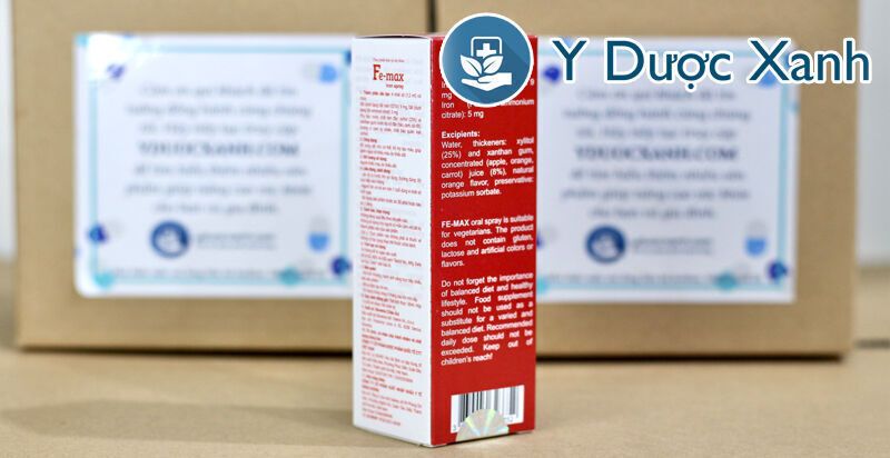 fe-max iron spray, sắt dạng xịt cho bé trên 12 tháng tuổi của slovenia