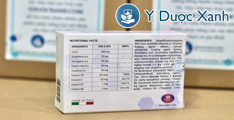 fibro + 30 viên, viên uống điều hòa kinh nguyệt, cân bằng nội tiết tố cho phụ nữ của ý