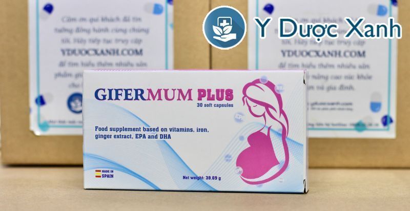 gifermum plus, 30 viên, viên uống bổ sung vitamin tổng hợp cho bà bầu, phụ nữ chuẩn bị mang thai của tây ban nha