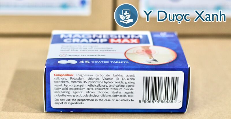 magnesium cramp max, 45 viên, viên uống phòng chống co cơ, chuột rút cho người lớn của ba lan