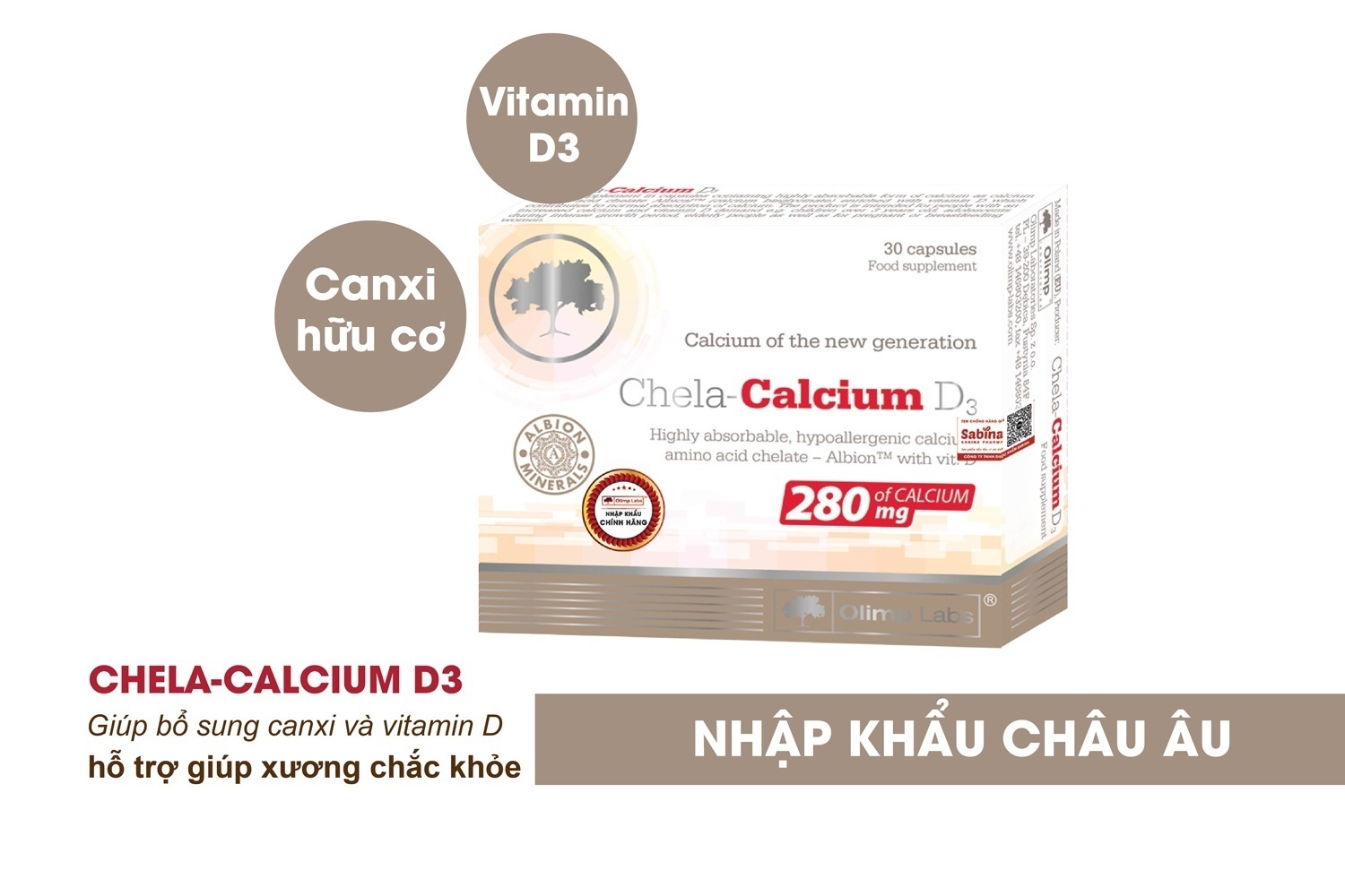 chela calcium d3, 30 viên, viên uống hỗ trợ, phòng ngừa loãng xương, tắng chiều cao cho người lớn của châu âu