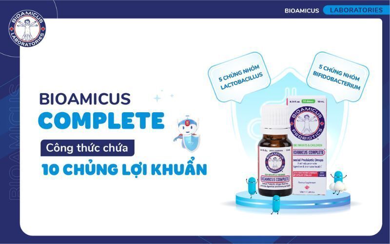 mua [chính hãng] bioamicus complete, 10ml, men vi sinh 10 chủng bioamicus cho bé - y dược xanh