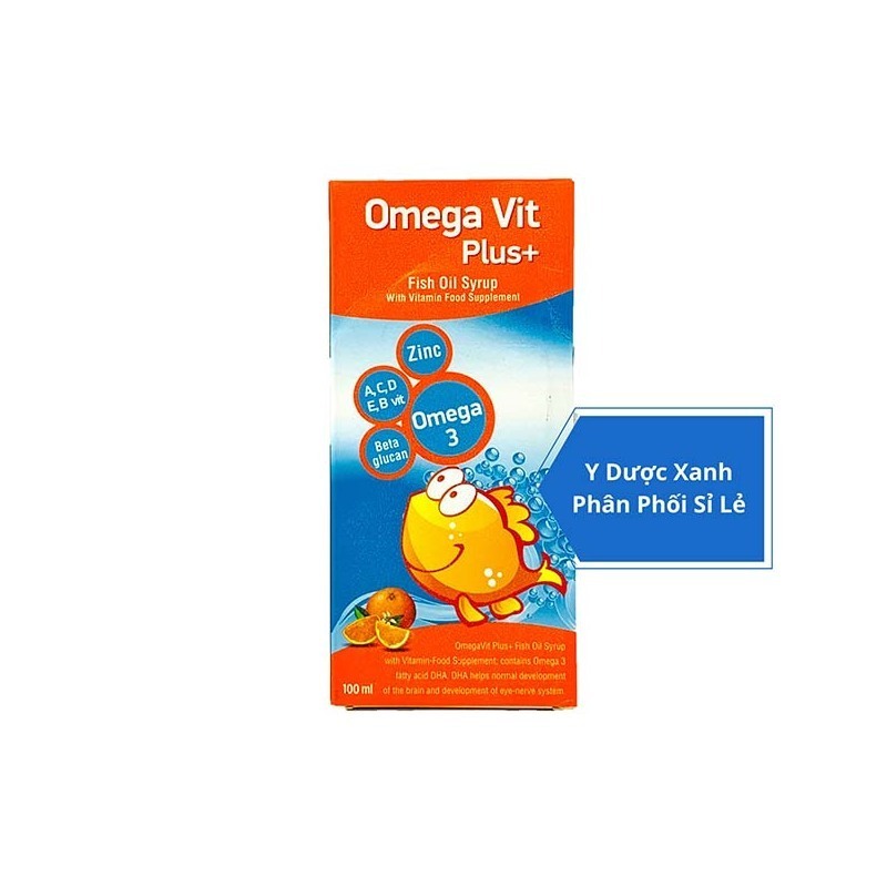OMEGA VIT PLUS, 100ml, Siro bổ sung Omega 3 và khoáng chất cho bé, trẻ em từ 6 tháng tuổi của Châu Âu
