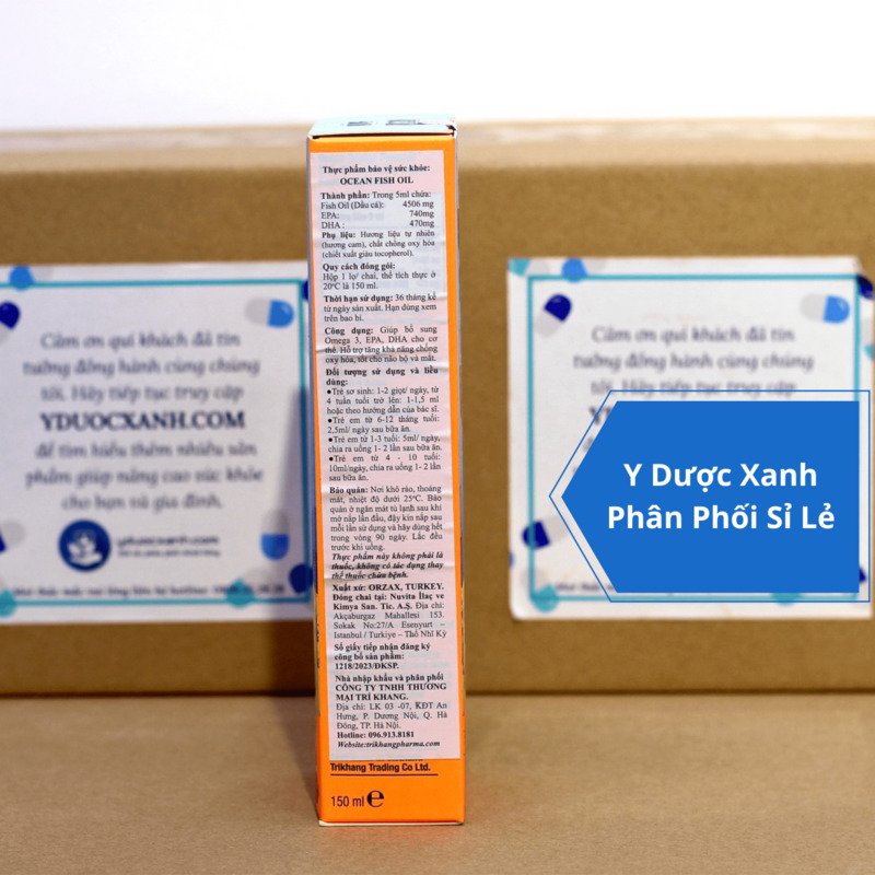 OCEAN FISH OIL, 150ml, Siro dầu cá hỗ trợ tăng khả năng chống oxy hóa, tốt cho não bộ và mắt cho trẻ sơ sinh của Thổ Nhĩ Kì