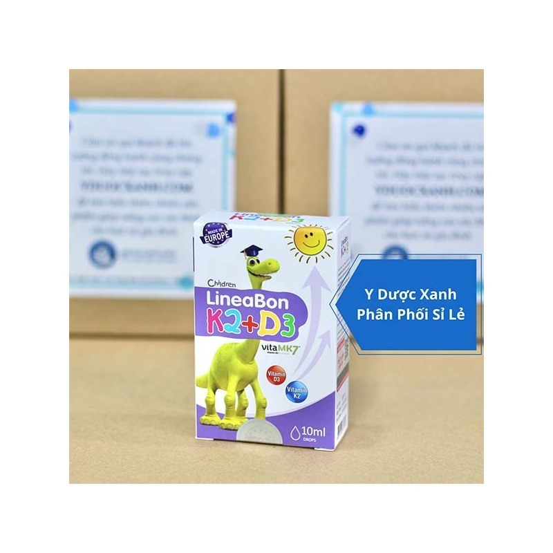 LINEABON K2+D3, 10ml, Nhỏ giọt tăng hấp thu canxi cho trẻ em, trẻ sơ sinh của Châu Âu