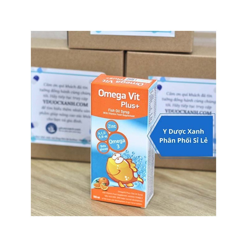 OMEGA VIT PLUS, 100ml, Siro bổ sung Omega 3 và khoáng chất cho bé, trẻ em từ 6 tháng tuổi của Châu Âu