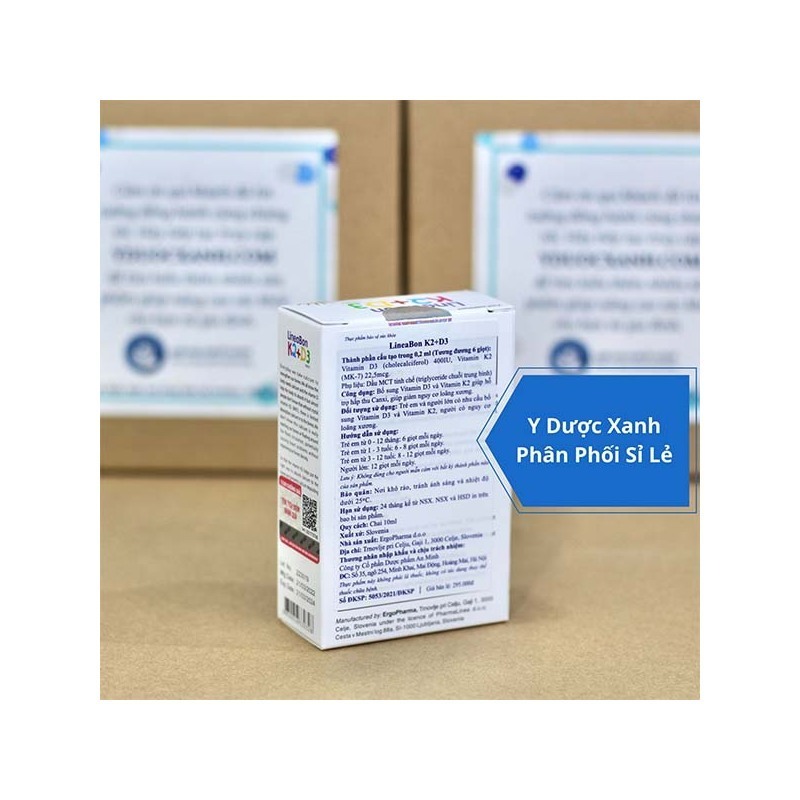 LINEABON K2+D3, 10ml, Nhỏ giọt tăng hấp thu canxi cho trẻ em, trẻ sơ sinh của Châu Âu