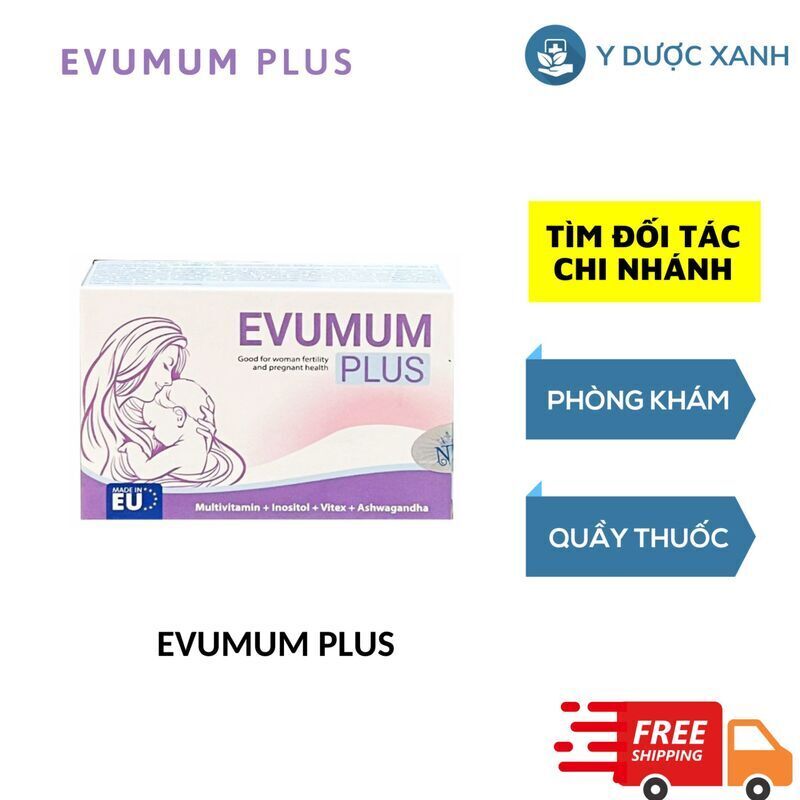 EVUMUM PLUS, 30 viên, Viên uống vitamin tổng hợp cho phụ nữ mang thai của Ý