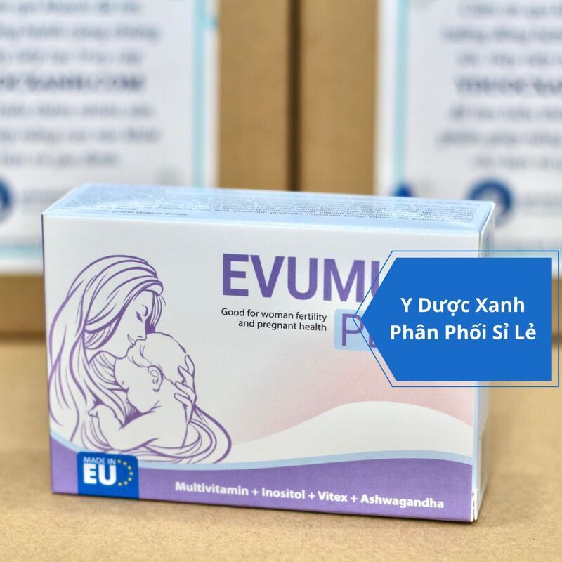 EVUMUM PLUS, 30 viên, Viên uống vitamin tổng hợp cho phụ nữ mang thai của Ý