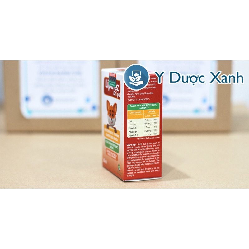 LIPOFEZ DROPS, 30 ml, Nhỏ giọt bổ sung sắt, Bổ máu cho bé, trẻ sơ sinh của Ý