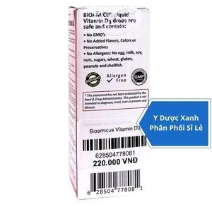BIOAMICUS VITAMIN K2 D3, 10ml, Hỗ trợ tăng chiều cao, hấp thu canxi cho bé, trẻ nhỏ của Canada