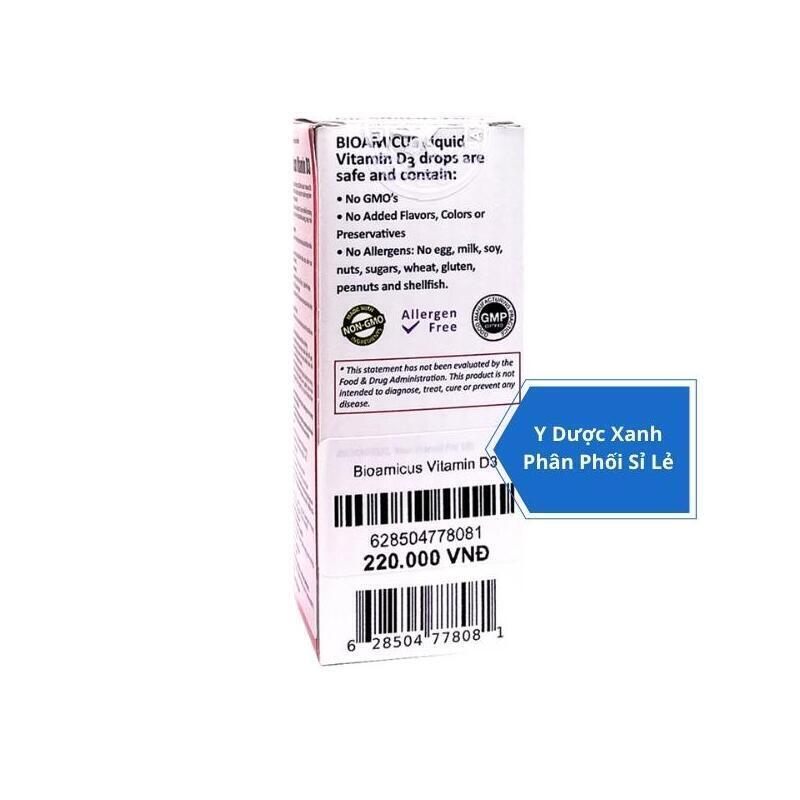 BIOAMICUS VITAMIN K2 D3, 10ml, Hỗ trợ tăng chiều cao, hấp thu canxi cho bé, trẻ nhỏ của Canada