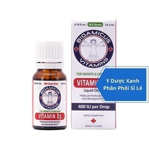 BIOAMICUS VITAMIN D3, 10ml, Dung dịch nhỏ giọt tăng cường hấp thu canxi cho bé, trẻ từ 2 tuổi của Canada