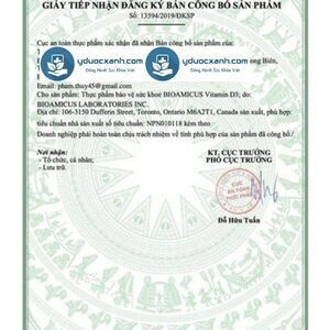 BIOAMICUS VITAMIN D3, 10ml, Dung dịch nhỏ giọt tăng cường hấp thu canxi cho bé, trẻ từ 2 tuổi của Canada