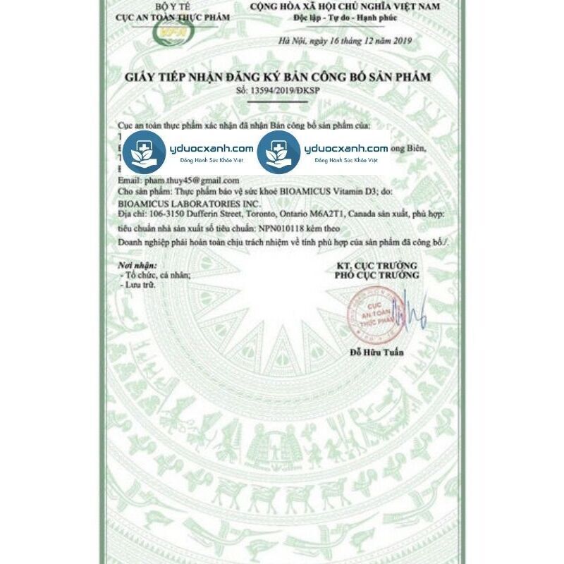 BIOAMICUS VITAMIN D3, 10ml, Dung dịch nhỏ giọt tăng cường hấp thu canxi cho bé, trẻ từ 2 tuổi của Canada
