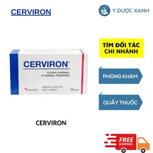 CERVIRON, Viên đặt âm đạo trị hỗ trợ điều trị các bệnh lý âm đạo như viêm âm đạo, cổ tử cung, viêm lộ tuyến, ngứa âm hộ