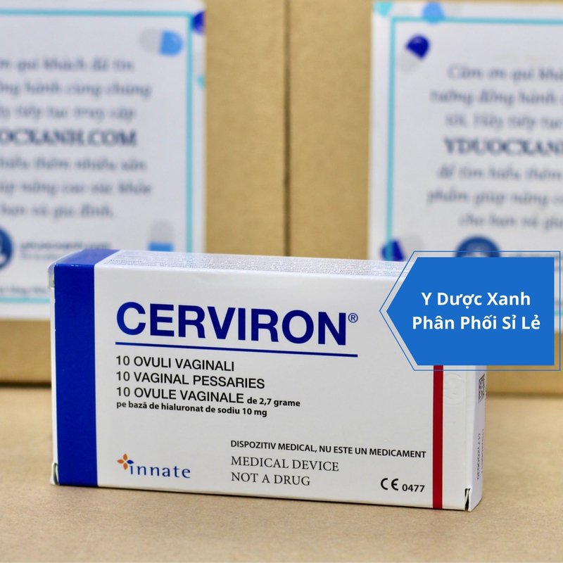 CERVIRON, Viên đặt âm đạo trị hỗ trợ điều trị các bệnh lý âm đạo như viêm âm đạo, cổ tử cung, viêm lộ tuyến, ngứa âm hộ