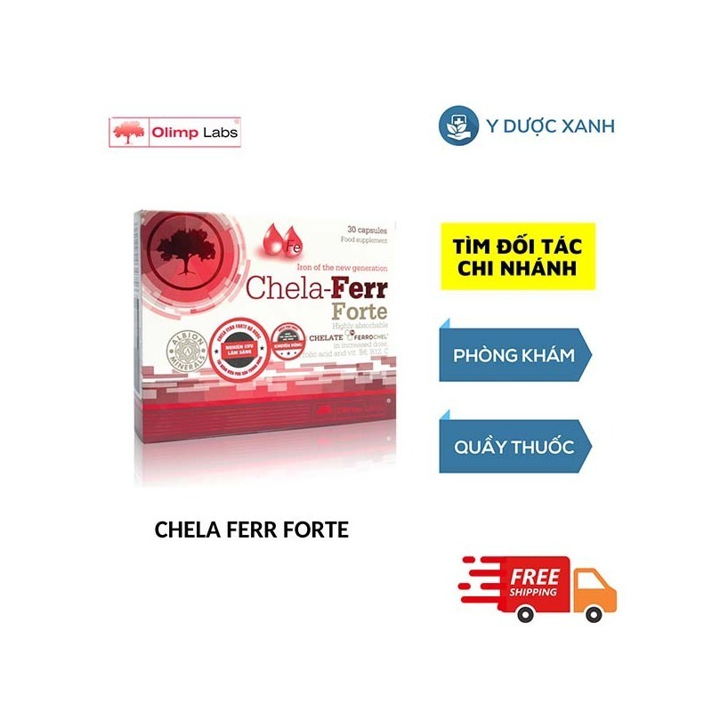 CHELA FERR FORTE, 30 viên, Viên uống bổ sung sắt, cải thiện thiếu máu cho bà bầu, sau sinh của Châu Âu