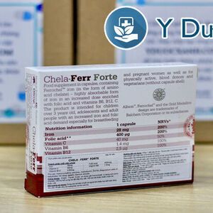 CHELA FERR FORTE, 30 viên, Viên uống bổ sung sắt, cải thiện thiếu máu cho bà bầu, sau sinh của Châu Âu
