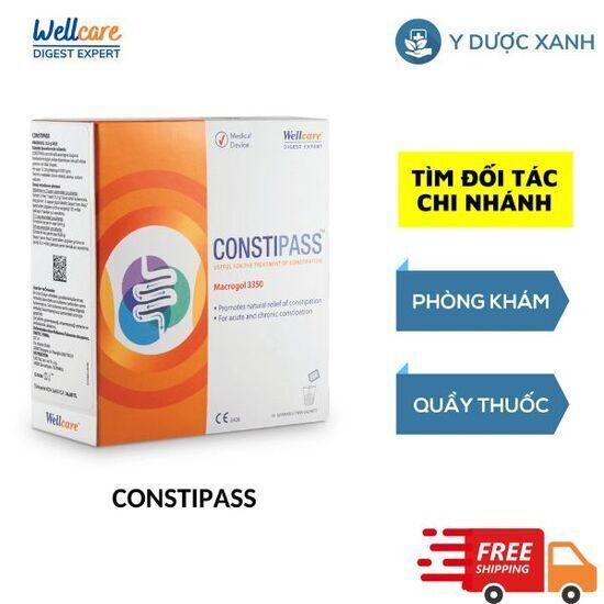 CONSTIPASS Macrogol 3350, 20 gói, Bột trị táo bón cho trẻ nhỏ, người lớn của Ý
