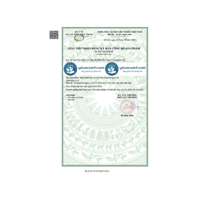 ENDOKIROGEN, 30 gói, Viên uống hỗ trợ sinh sản, điều hòa nội tiết tố của Ý