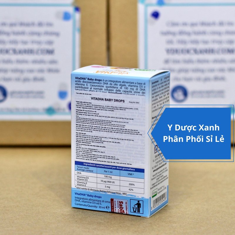 VITADHA BABY DROPS, 30ml, Nhỏ giọt bổ sung DHA cho bé, trẻ em từ sơ sinh của Ý