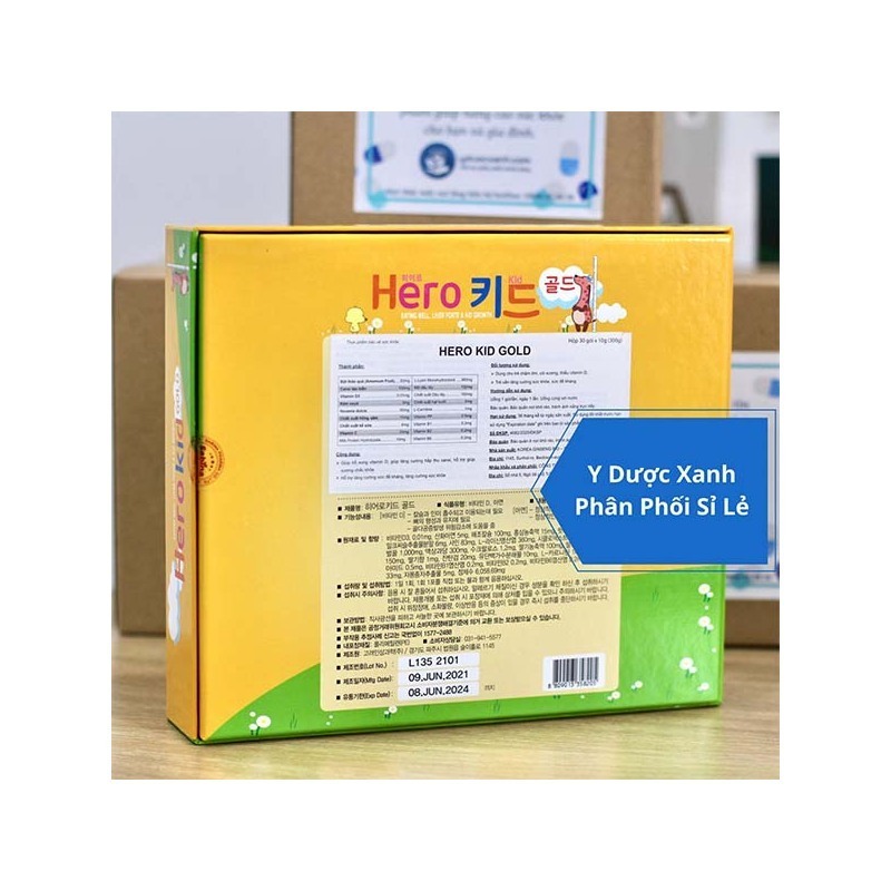 Siro HERO KID GOLD, 30 gói, Siro hỗ trợ biếng ăn, tăng sức đề kháng cho trẻ nhỏ từ 1 tuổi của Hàn Quốc