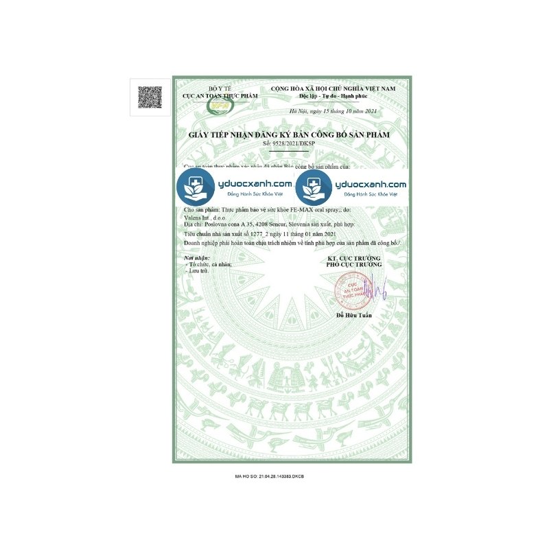 FE-MAX IRON SPRAY, Sắt dạng xịt cho bé trên 12 tháng tuổi của Slovenia